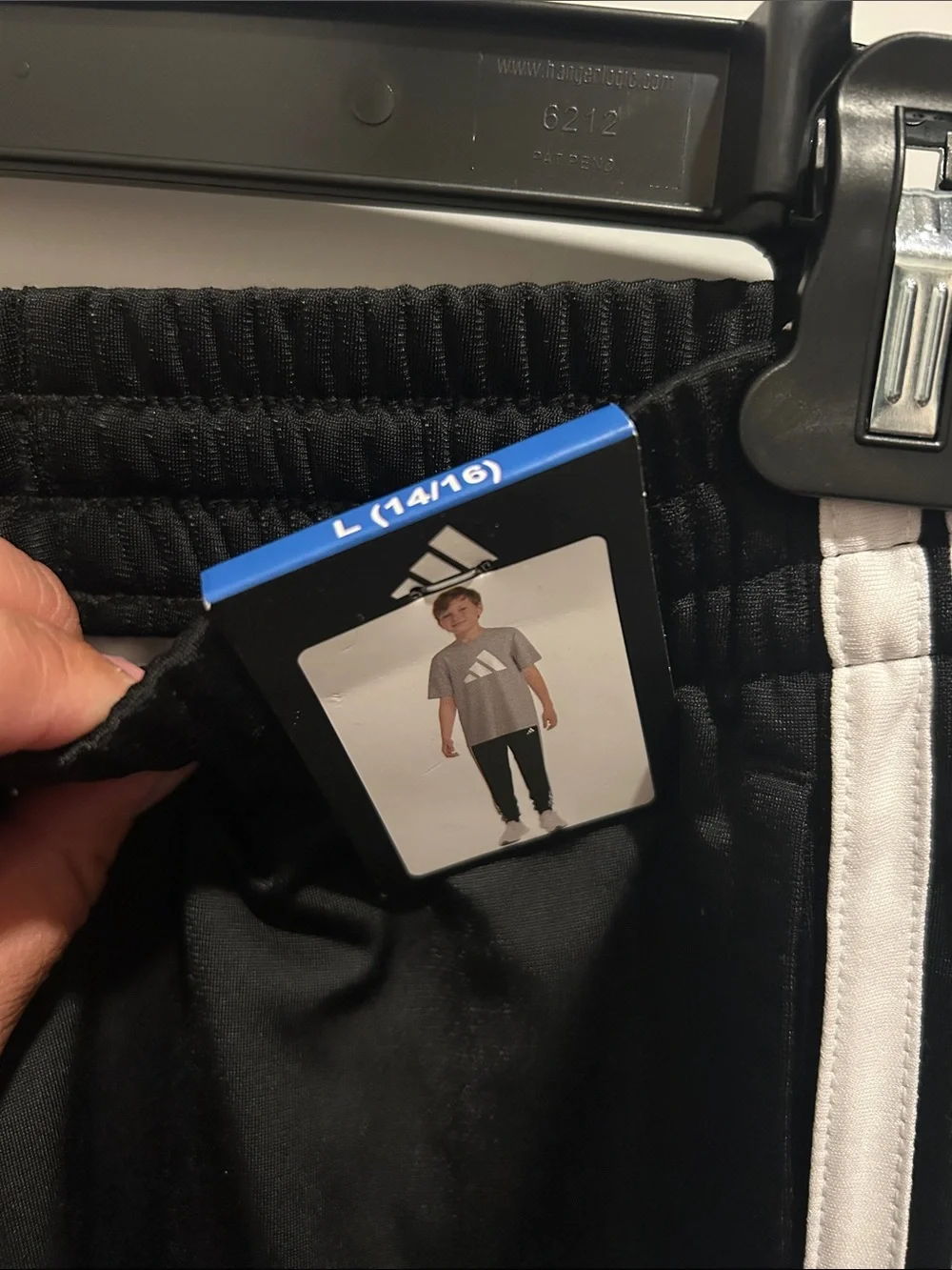 adidas Black Joggers with White Side Stripes